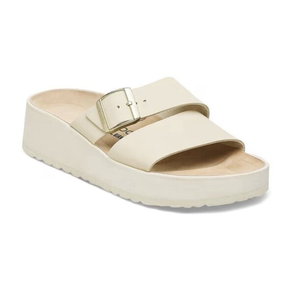 Birkenstock Shoes - BIRKENSTOCK Almina Papillio Platform Sandals In Ecru Size 42